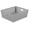 Simplify Slide 2 Stack It Shallow Storage Tote Baskets in Grey, 2PK 25933-GREY - alternate 1